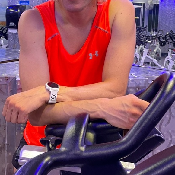 UNDER ARMOUR MEN NEON ORANGE REFLECTIVE SILVER HEATGEAR TANK TOP VEST SHIRT JOCK - Picture 12 of 15